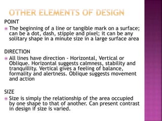 Cci1 lec 7 definition of design its elements and principle | PPTX