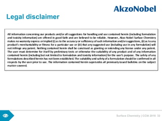Surface Chemistry | CCIA 2016 32
Legal disclaimer
 