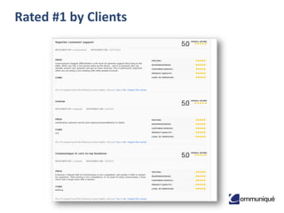 19© Communique Conferencing, Inc. | www.CommuniqueConferencing.com | 866-332-2255
Rated #1 by Clients
 