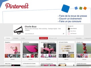 - 
Faire de la revue de presse 
- 
Couvrir un événement 
- 
Faire un jeu concours  