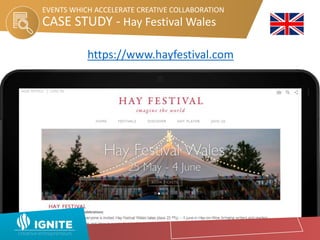 CASE STUDY - Hay Festival Wales
EVENTS WHICH ACCELERATE CREATIVE COLLABORATION
https://www.hayfestival.com
 