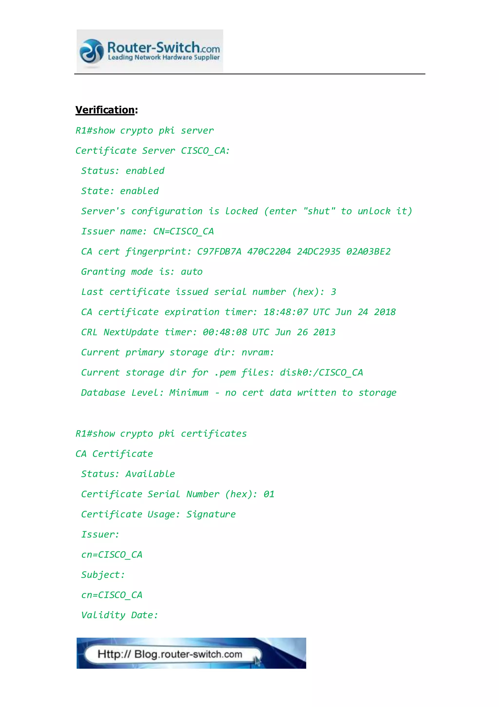 Ccie notes configuring cisco ios ca server and enrolling cisco asa to a ca  server | DOCX