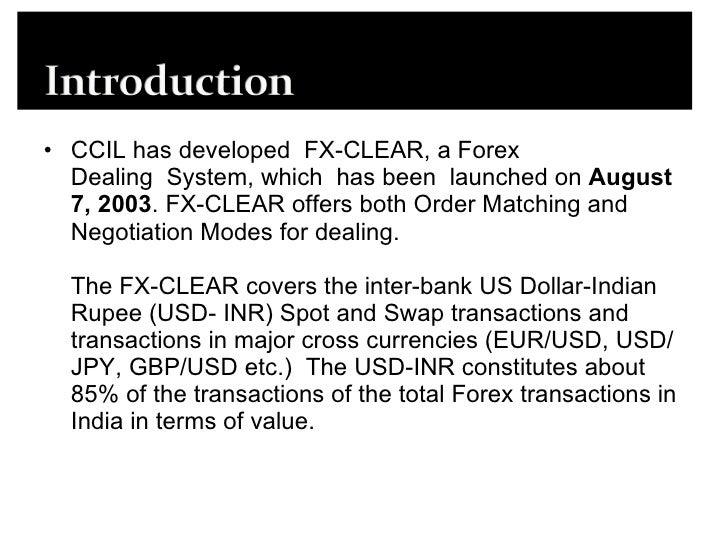 Forex settlement process in india