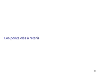28
Les points clés à retenir
 