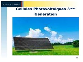 Cellules Photovoltaïques 3 ième  Génération 