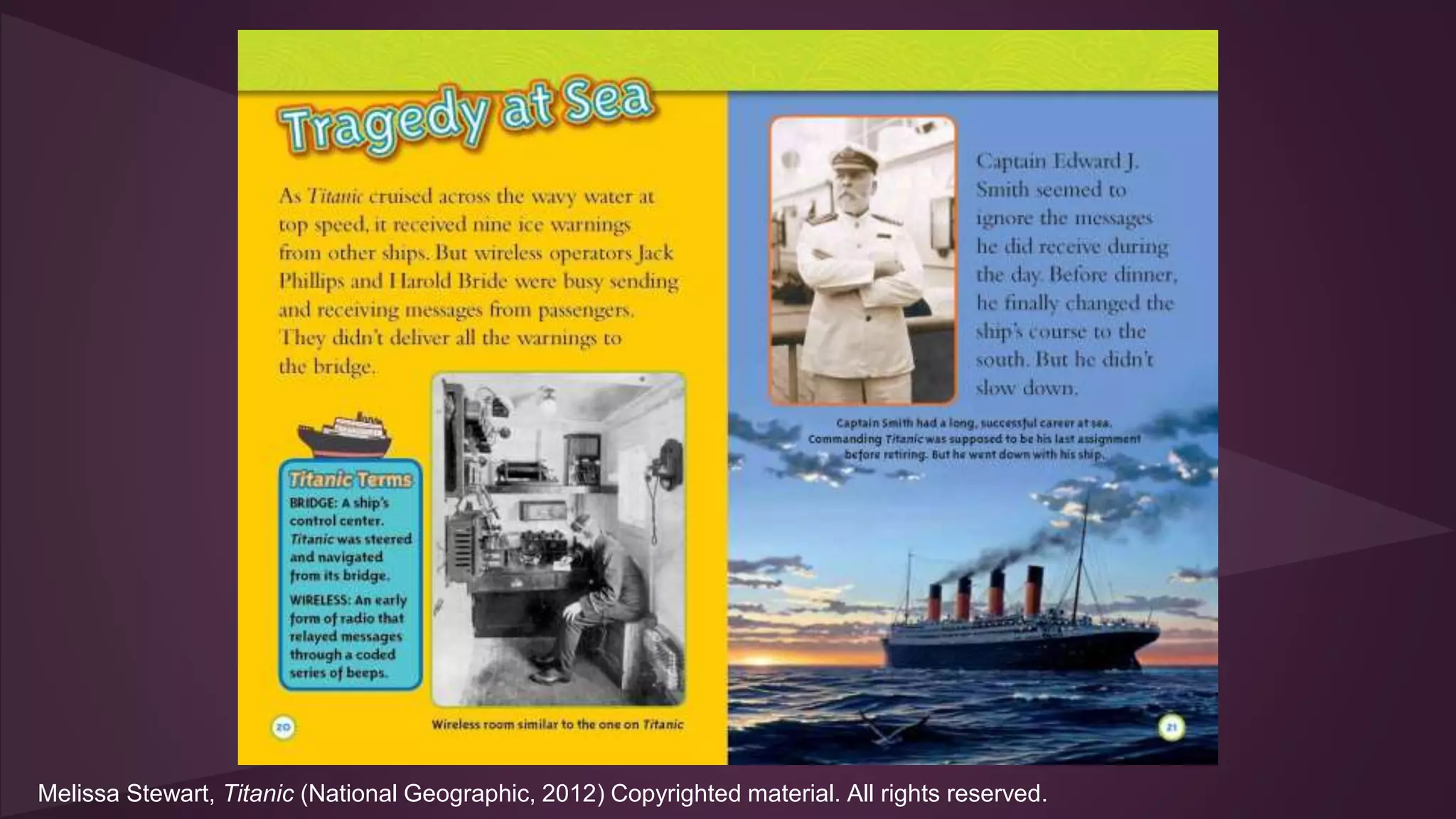 Melissa Stewart, Titanic (National Geographic, 2012) Copyrighted material. All rights reserved.
 