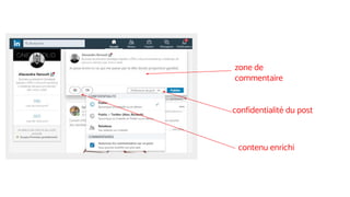 zone de
commentaire
confidentialité du post
contenu enrichi
 