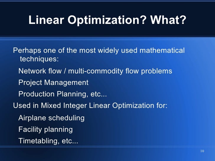 Applying Linear Optimization Using GLPK