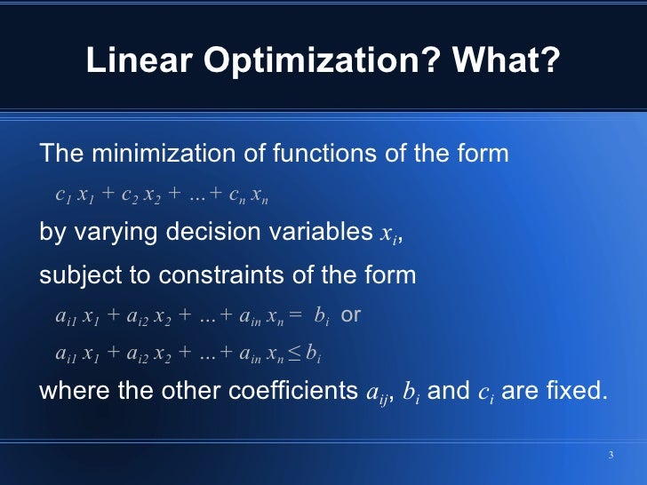 Applying Linear Optimization Using GLPK
