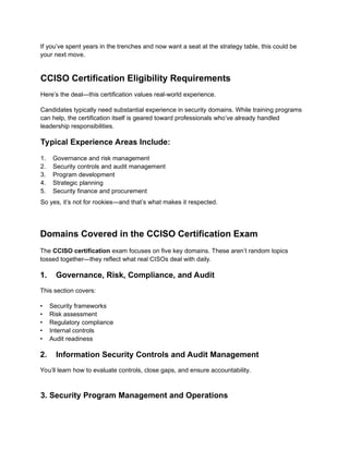 CCISO Certification: The Executive Cybersecurity Credential That Can ...