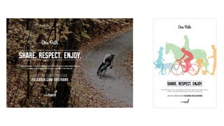 share. respect. enjoy.
the National Cycle Network is loved by many and open to all.
share the space and enjoy the path you’re on.
jointheconversation
facebook.com/sustrans
photographic poster route
share. respect. enjoy.
THE NATIONAL CYCLE NETWORK IS LOVED BY MANY AND OPEN TO ALL.
SHARE THE SPACE AND ENJOY THE PATH YOU’RE ON
jointheconversationfacebook.com/sustrans
 