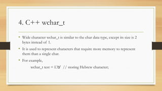 Comprehensive Guide to C++ Data Types and Their Usage | PPTX