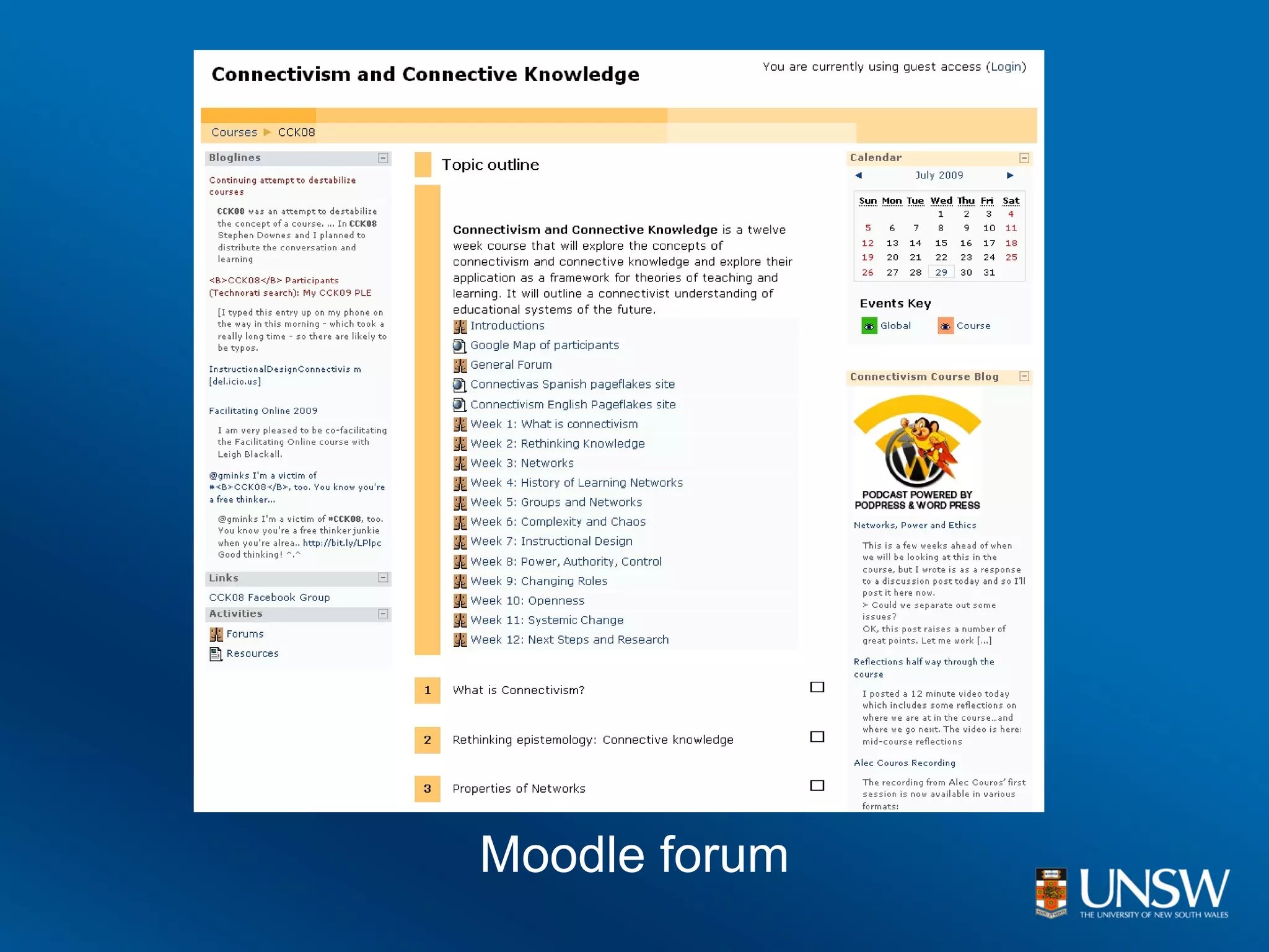 Moodle forum
 