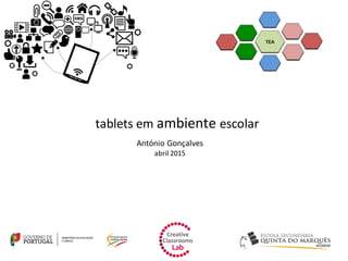 tablets em ambiente escolar
António Gonçalves
abril 2015
 