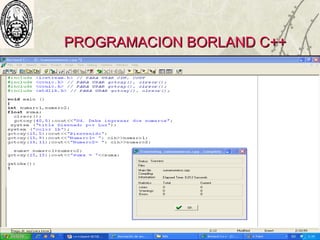 PROGRAMACION BORLAND C++PROGRAMACION BORLAND C++
 