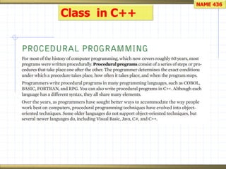 Computer programming C++ and object oriented program | PPT