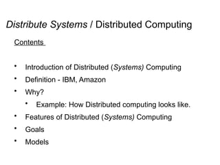 Comprehensive Introduction to Distributed Systems and Computing Models ...