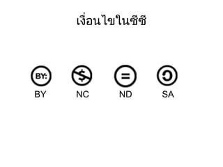 เงื่อนไขในซีซี BY  NC  ND  SA  
