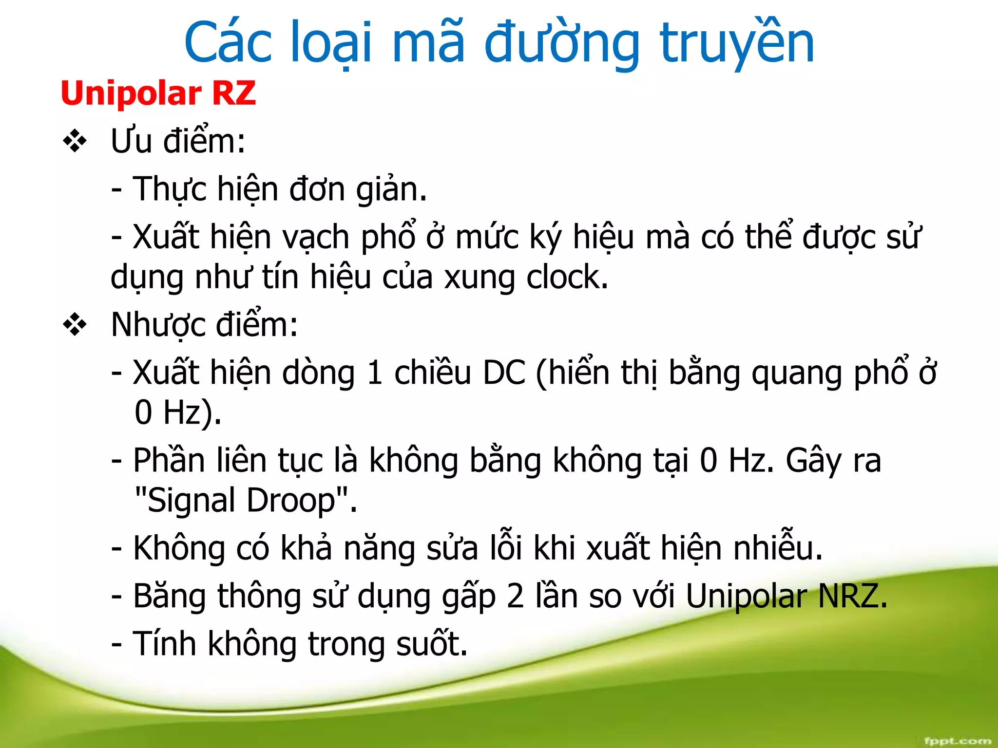 Các loại mã đường truyền và ứng dụng neptune | PPTX