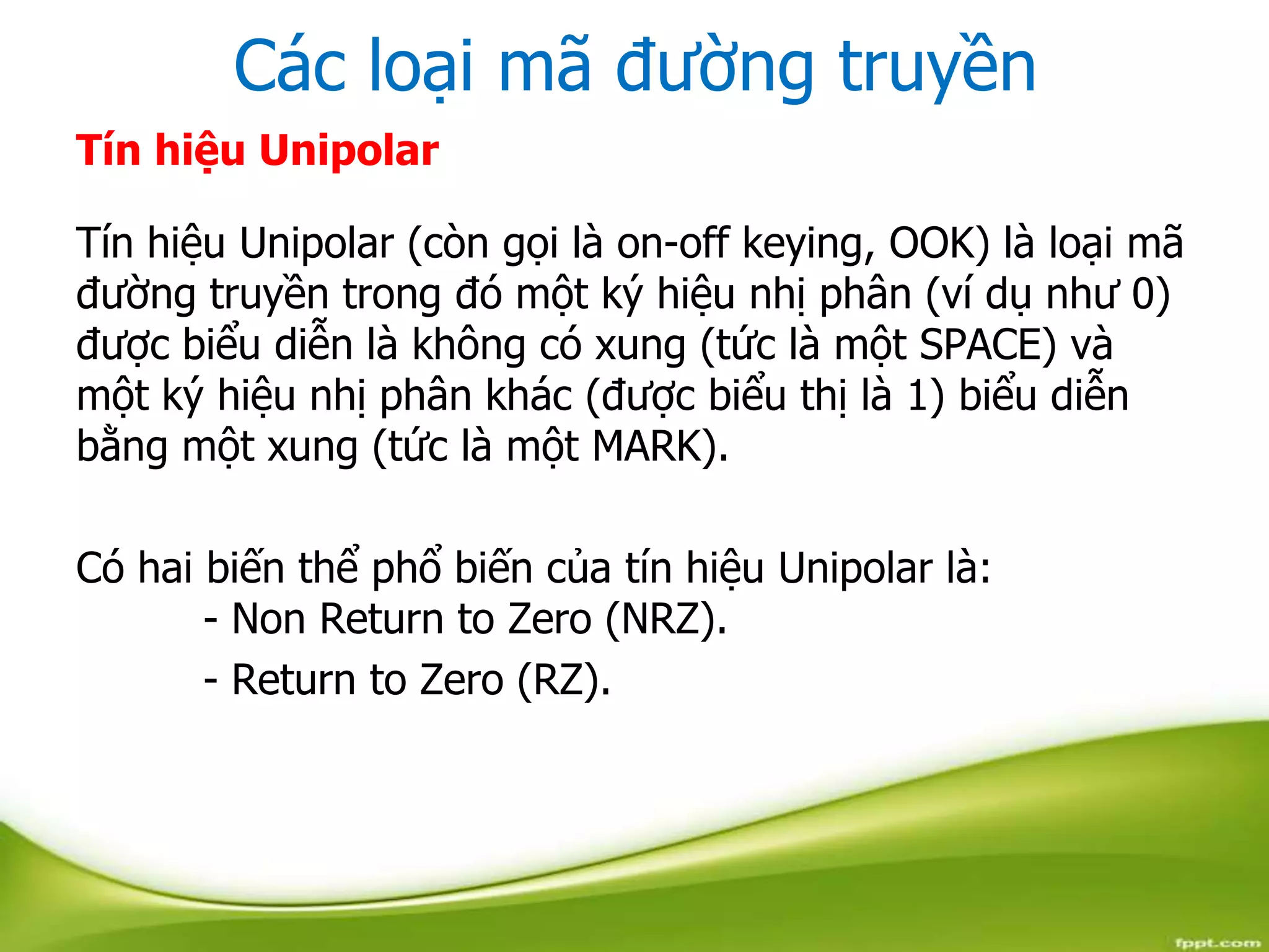 Các loại mã đường truyền và ứng dụng neptune | PPTX