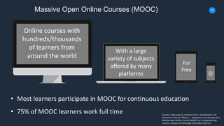 Health and medical MOOCs : A review of courses offered by major platforms Slide 4