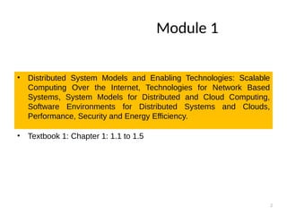 BCS601 Cloud Computing Module 1: Distributed System Models and Enabling ...