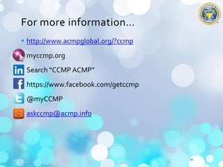 Overview of the Certified Change Management Professional (CCMP ...