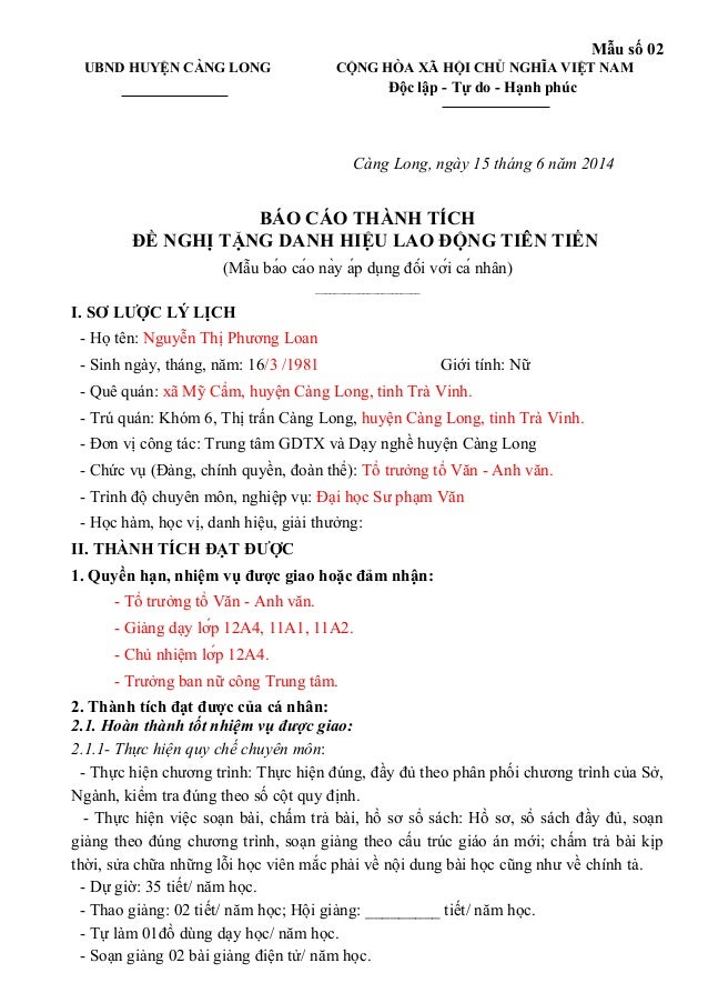 Mẫu số 02
UBND HUYỆN CÀNG LONG CỘNG HÒA XÃ HỘI CHỦ NGHĨA VIỆT NAM
Độc lập - Tự do - Hạnh phúc
Càng Long, ngày 15 tháng 6 n...