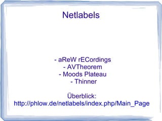 Creative Commons vs.  GEMA GEMA Brief Nr. 59  – Auszug (September 2006)   http://www.gema.de/uploads/tx_mmsdownloads/GEMA_Brief_59.pdf „  [...]  Überträgt ein Autor die Rechte an  seinem Werk an Creative Commons, muss er sich darüber im Klaren sein, dass er - sein Werk der Öffentlichkeit zur Verfügung gestellt hat, ohne dass dies reversibel wäre, - sein Werk ohne Anspruch auf Vergütung weltweit anbietet, - sein Werk für die gesamte Schutzdauer aus der Hand gegeben hat - sein Werk unter Umständen für die gewerbliche Nutzung durch Dritte freigegeben  hat. “ Aus Sicht der GEMA ist es wichtig, Autoren darauf hinzuweisen, dass das Creative Commons-System keine Alternative zum gewachsenen und bewährten System der Rechtewahrnehmung durch die Verwertungsgesellschaften darstellt. Insbesondere hat der Schöpfer geistiger Werke in diesem System keine Aussicht, von seiner Kreativität leben zu können, da er keine Vergütung für die Nutzung seiner Werke erhält. Konsequenterweise handelt es sich bisher bei Teilnehmern des Creative Commons-Systems einerseits um musikalische Laien, die mit ihrem Schaffen nicht ihren Lebensunterhalt verdienen müssen, oder andererseits um etablierte Top-Stars, die es sich leisten können, ihre Werke aus unterschiedlichen Gründen, wie zum Beispiel einem vordergründigen Marketingeffekt, der Öffentlichkeit zu schenken.“ Beitrag im „Breitband“ vom August 2009 (Deutschlandradio Kultur): http://ondemand-mp3.dradio.de/file/dradio/2009/08/22/drk_20090822_1415_c97466a2.mp3 
