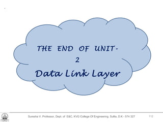 Suresha V. Professor, Dept. of  E&C, KVG College Of Engineering. Sullia, D.K - 574 327 .  THE  END  OF  UNIT- 2 Data Link Layer 