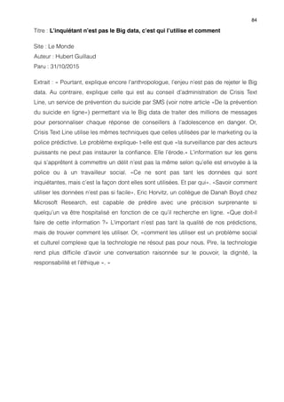 Memoire De Fin D Etude La Big Data Et Les Reseaux Sociaux