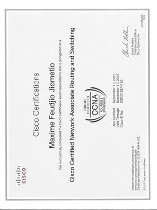 Certified Cisco Network Associate Maxime FEUDJIO