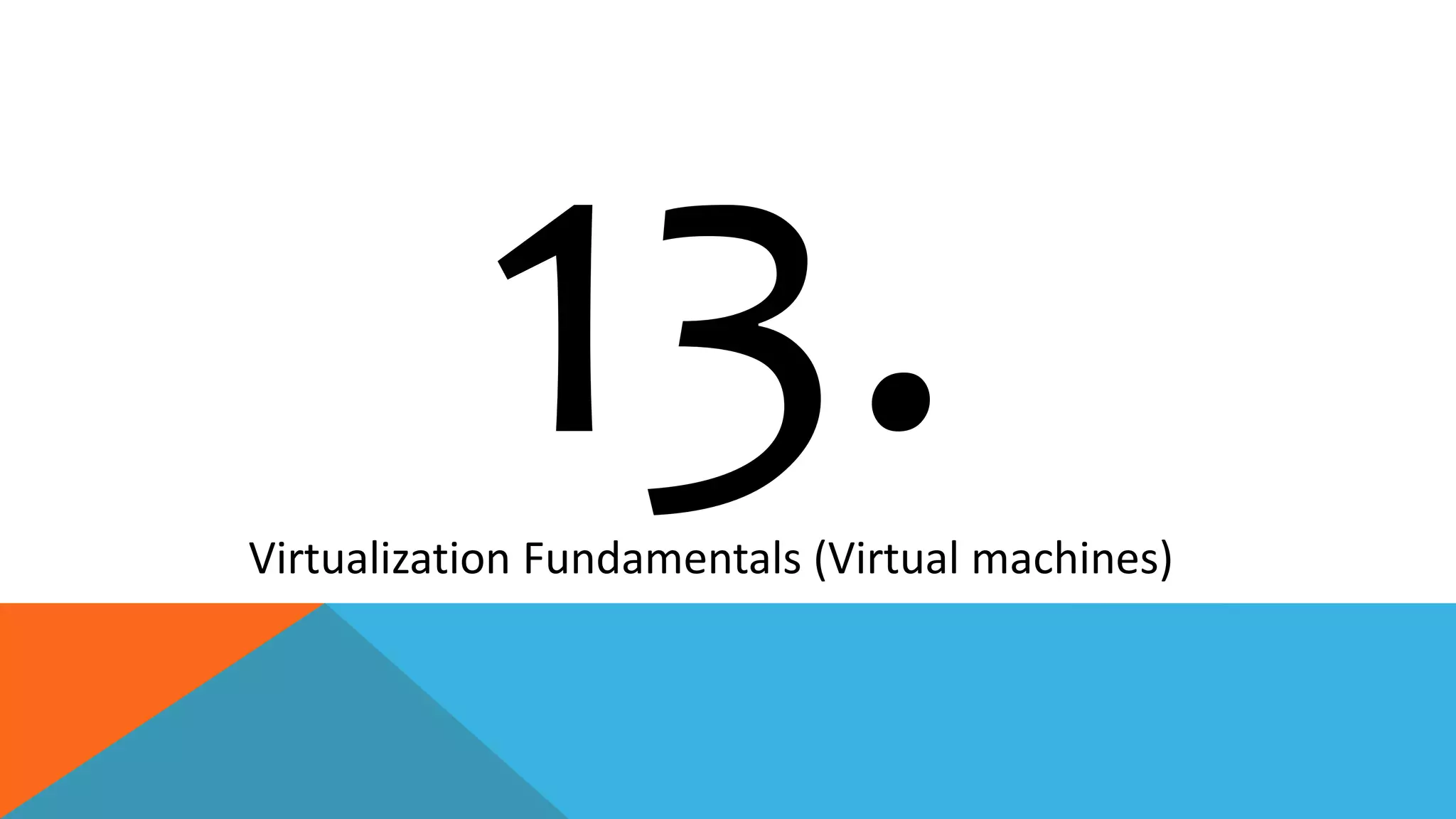Virtualization Fundamentals (Virtual machines)
 