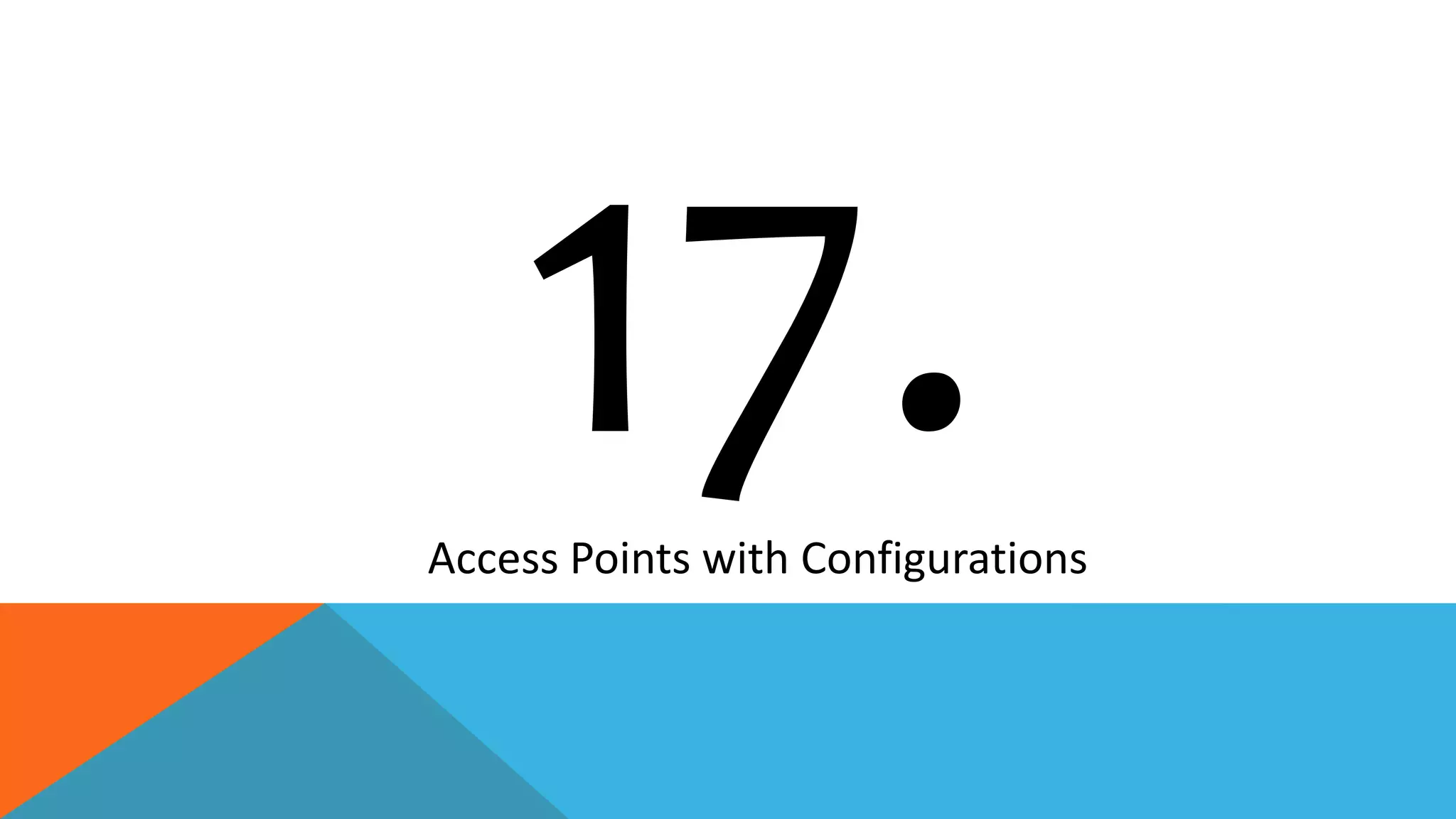 Access Points with Configurations
 