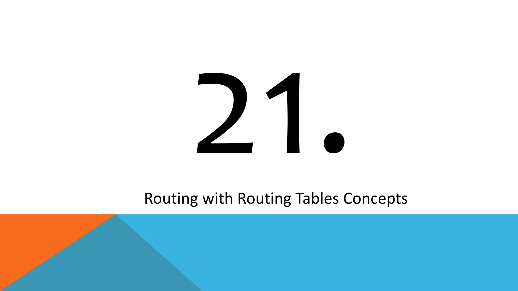 Routing with Routing Tables Concepts
 