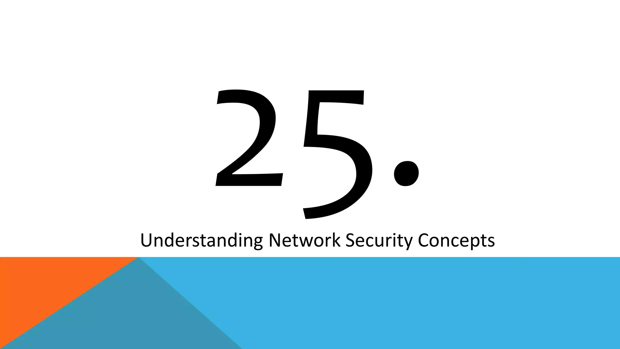 Understanding Network Security Concepts
 