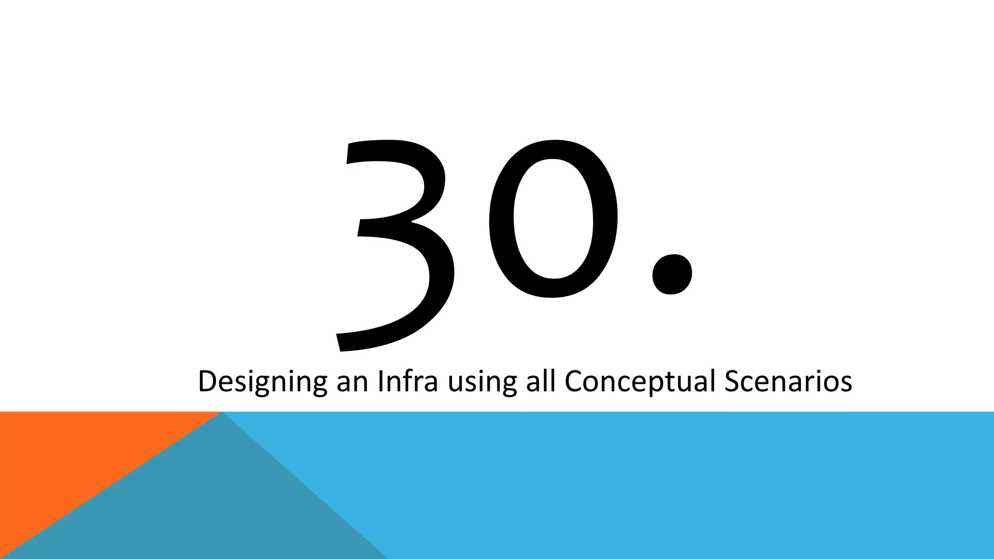 Designing an Infra using all Conceptual Scenarios
 