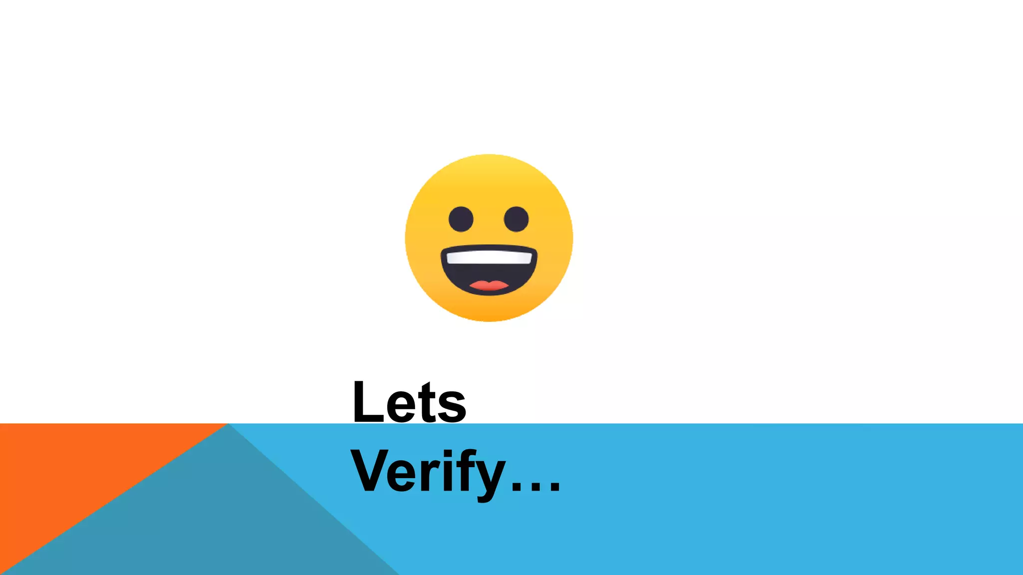 Lets
Verify…
 