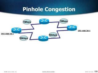 109
Pinhole Congestion
192.168.10.1
192.168.20.1
1Mbps 1Mbps
56kbps
56kbps
 