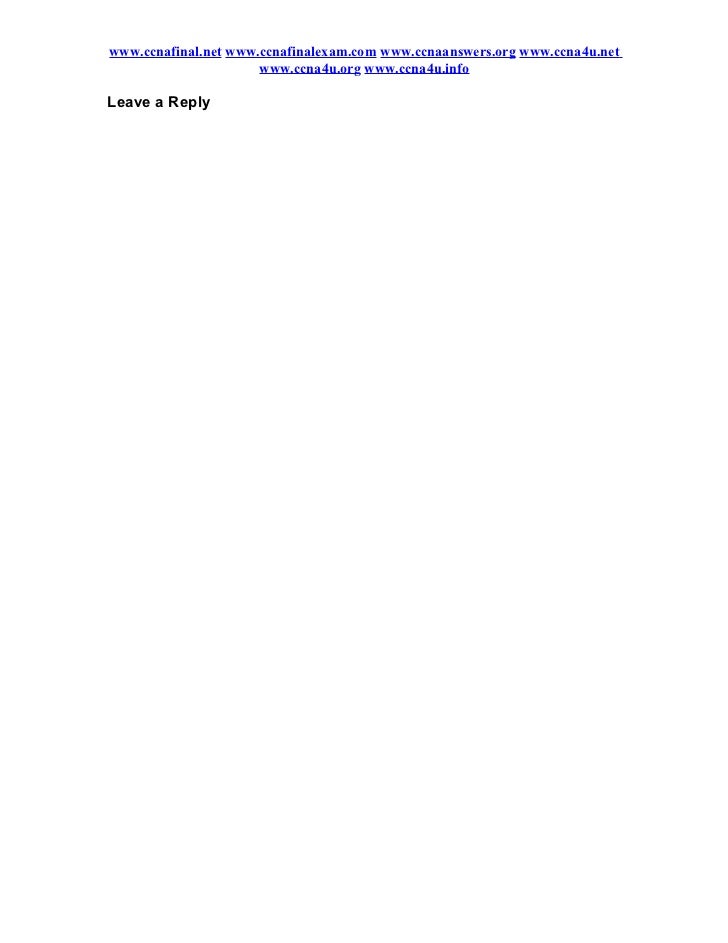 Ccna 1 Answers Chapter 10