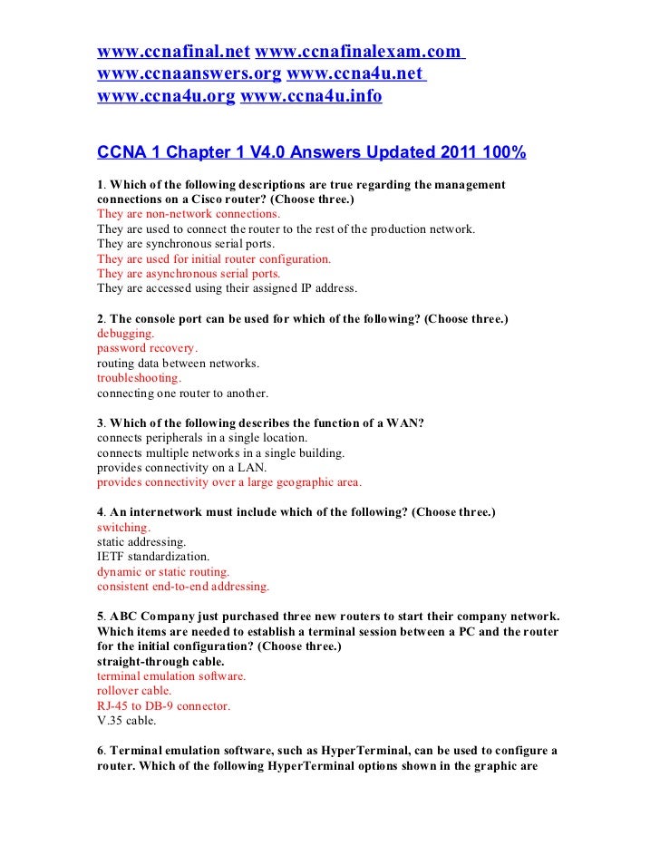 Ccna 1 Answers Chapter 10