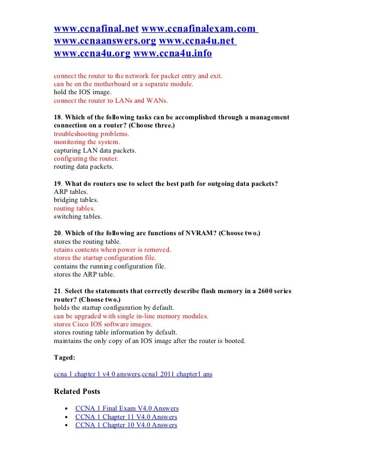 Ccna 1 Answers Chapter 10