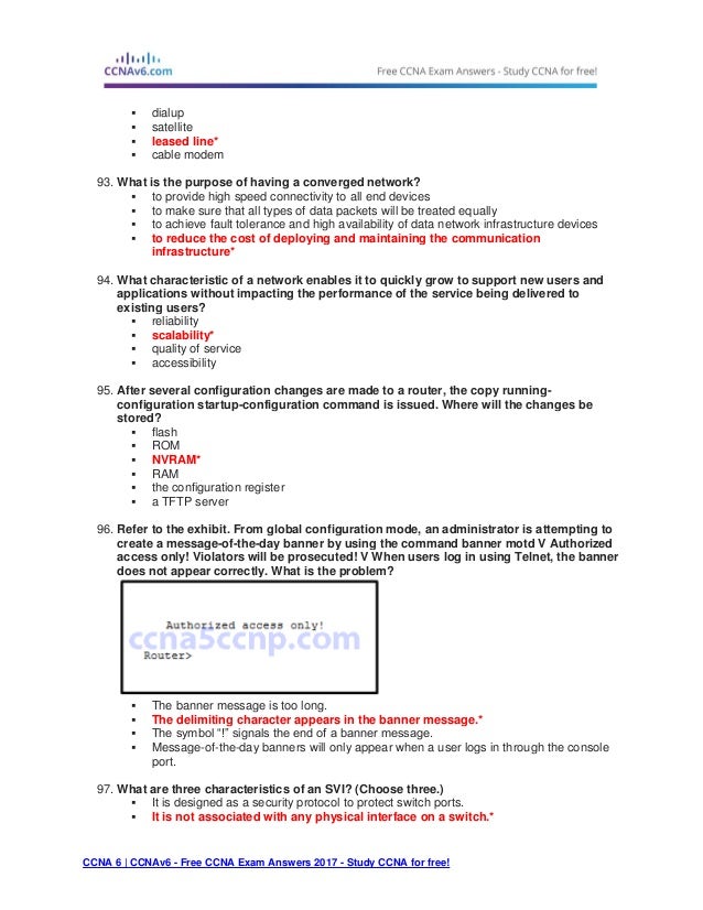 Ccna 1 Final Exam Online