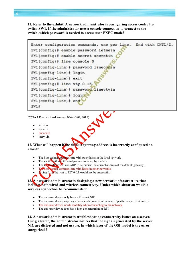 Ccna 1 Final Exam Online