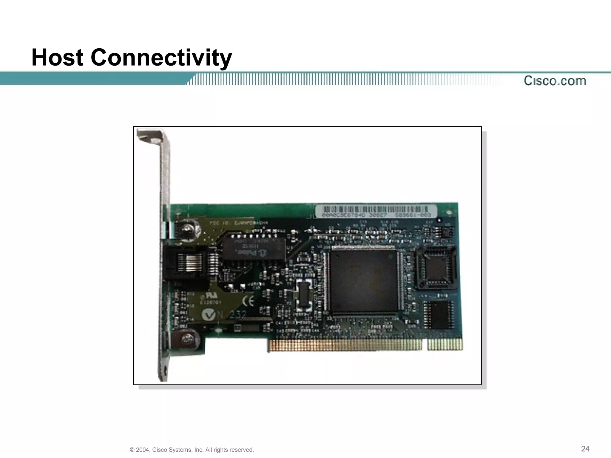 Host Connectivity




        © 2004, Cisco Systems, Inc. All rights reserved.   24
 