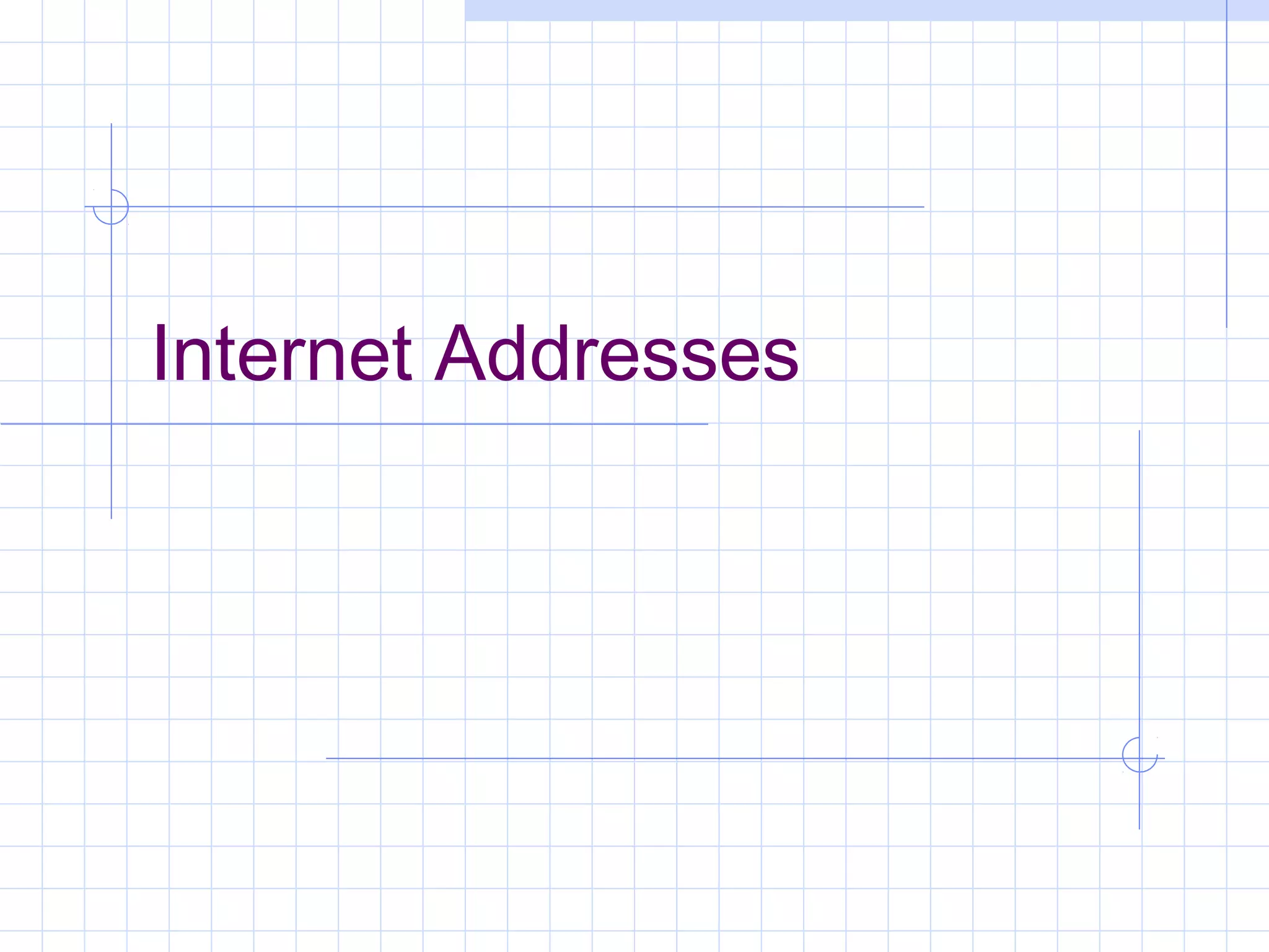 Internet Addresses
 