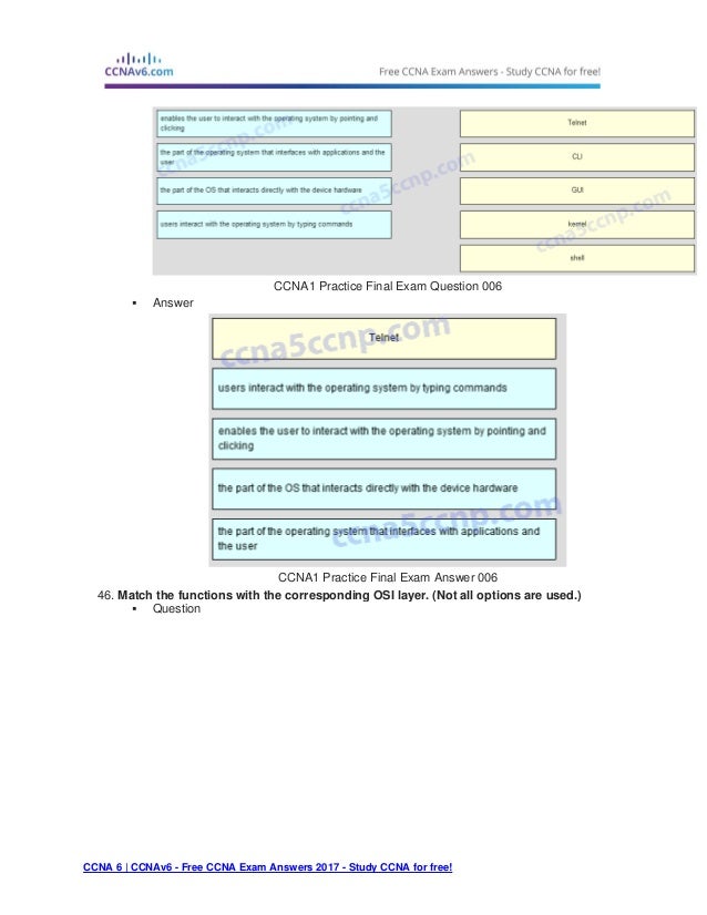 Ccna 1 Final Exam Online