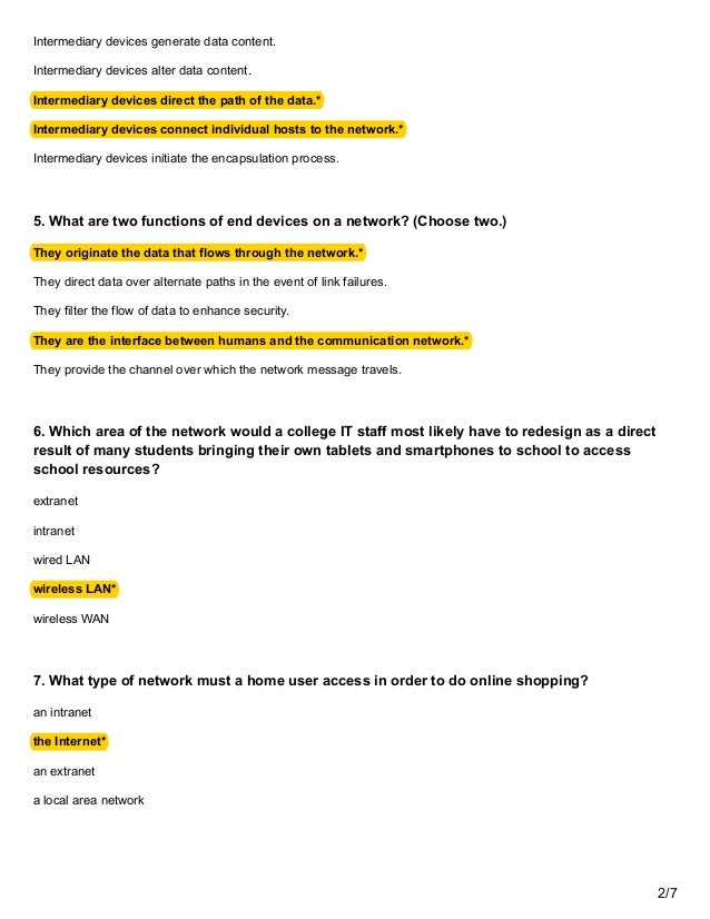 Cisco Ccna Chapter 1 Exam
