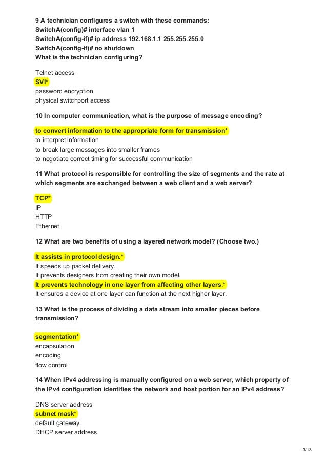 Ccna2 Final Exam Questions And Answers