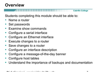 Ccna2 mod3-configuring a-router | PPT